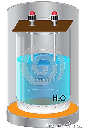 A school calorimeter, for studying physical processes in physics lessons Vector Illustration